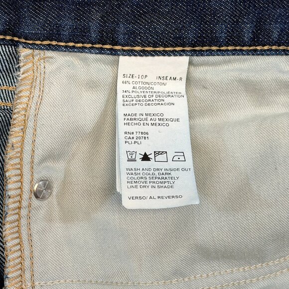 Tommy Hilfiger Petite Low Rise Boot Cut Stretch Denim Jeans 10P Dark Wash Faded - Picture 13 of 14